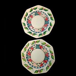 2 ~ 8" Discontinued "Heartwarming Holiday" Christmas Salad Dessert Plates
